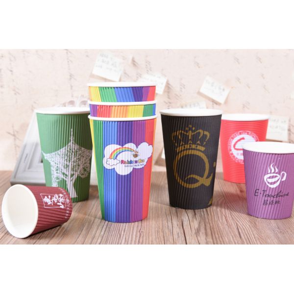 Custom Logo Printed Coffee Party Cups Paper Drinking Cups with Plastic Covers