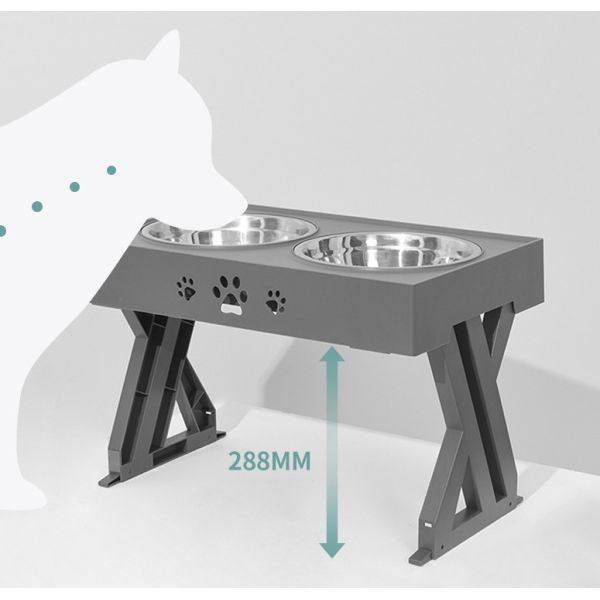 Pet Diner 12 Inch Adjustable Elevated Dog Bowls