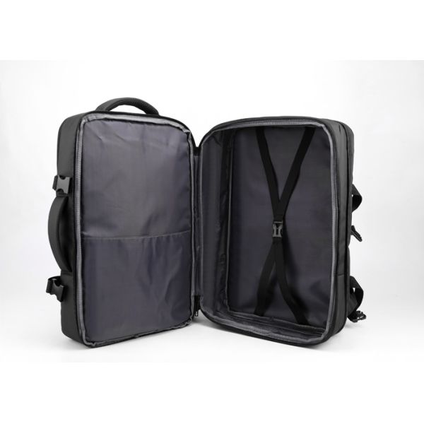 Smart USB Laptop Backpack Custom Logo 20L-39L Black / Grey For Men