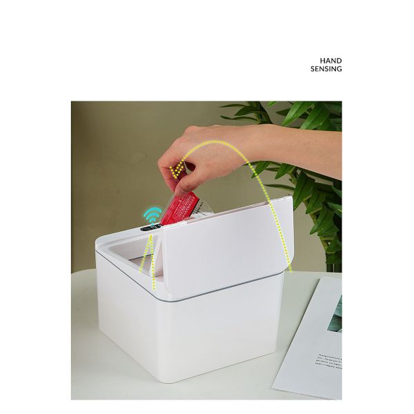 Household Smart Touchless Motion Sensor Trash Can Public Area Intelligent Garbage Bin Self Sealing Bin