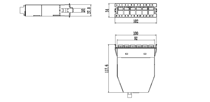 YINGDA Plastic Transparent 12 Fiber MPO To SC Module Single Mode Simplex Adapter For Communication