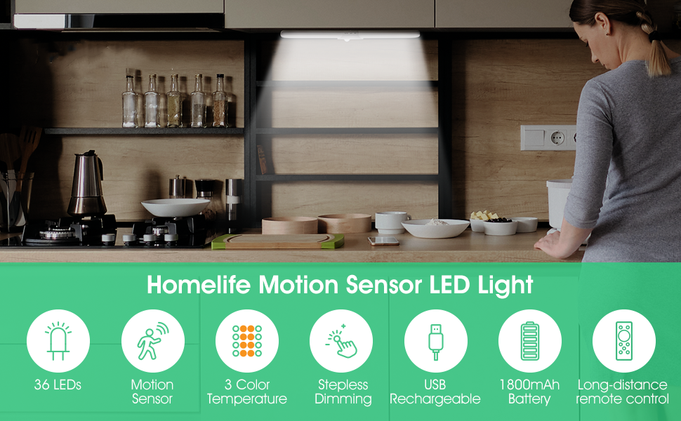 Under Cabinet Lighting, 36-LED Newest Motion Sensor Lighting