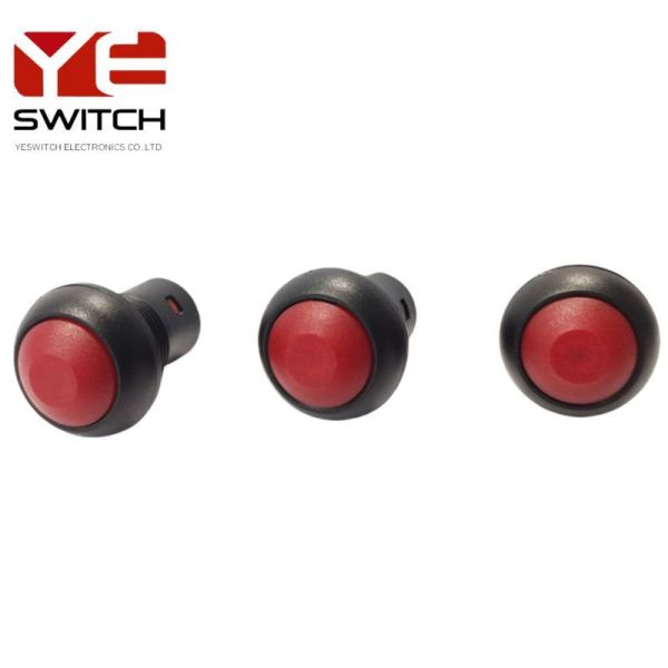 Yeswitch 12mm IP67 Self-Lock Push Button Red Cap Switch