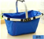 Metal Handle shopping basket bag with 210D polyetser lining rubber feet stand