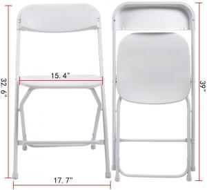 China Indoor Outdoor Plastic Folding Chair Stackable White Events Commercial Chair on sale