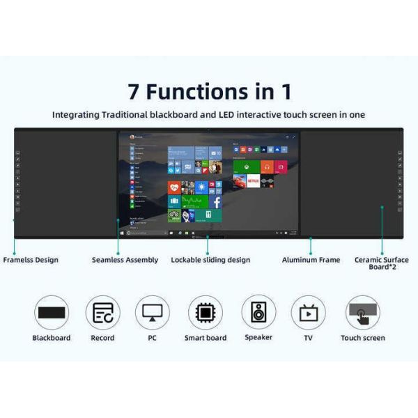 86 Inch Smart Digital Blackboard with Multi Points Capacitive Touch and 4K UHD Anti-Glare Screen for Interactive Teaching