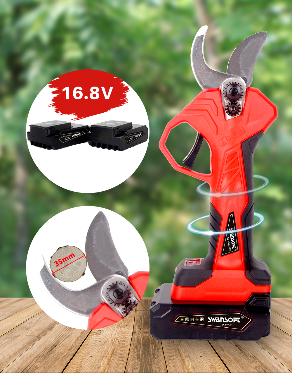 Electric Pruning Shears Finger Protection Progressive Cutting 35mm Diameter Pruner Shears