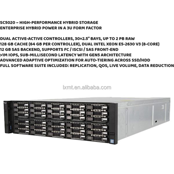 Compellent SC5020 Dell Enterprise Storage Dual Controller Network Attached Storage SAS Interface