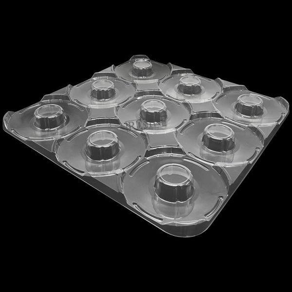 Customized Disposable Plastic Transparent 9 Holes Yarn Wrapped Tray