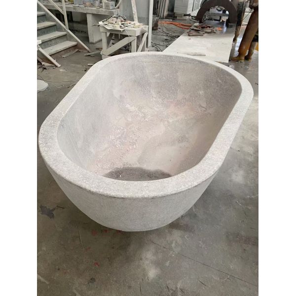Industrial drilling machine for stone processing - operational view