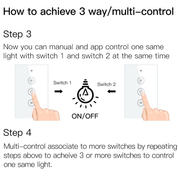 Tuya Smart Dimmer Switch wifi led dimmer switch Smart 1/2Gang Compatible with Alexa and Google Assistant
