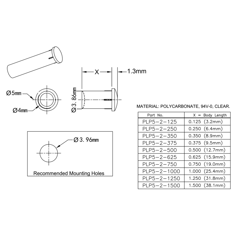 LED Dia 4mm K9 Borosilicate Round Head Light Guide Rod