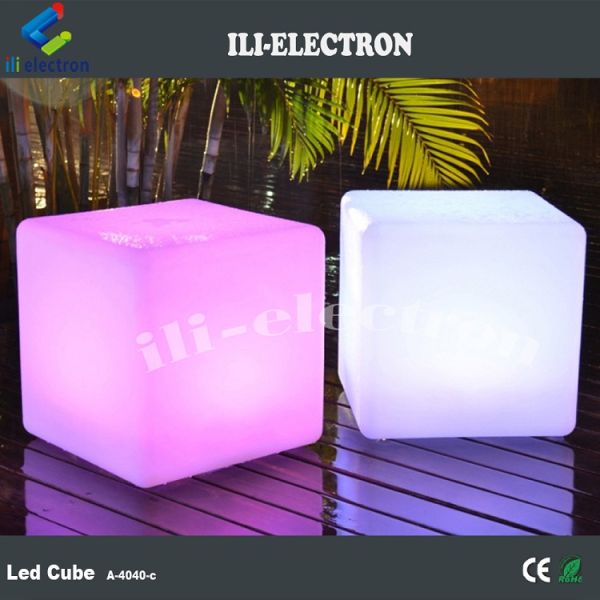 waterproof colorful light up cube chair