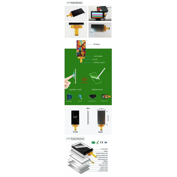 Polcd 5 inch TFT Module Vertical Screen 720x1280 Mipi interface ST7703 IPS LCD Screen Display