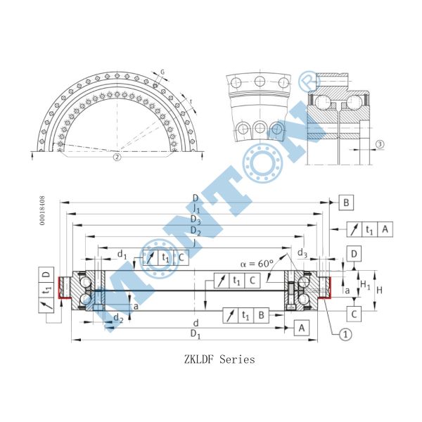 ZKLDF460 Precision Rotary Table Turn Table Bearings In Round
