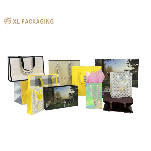 XL Packaging Custom Packaging Factory Custom Printed Personalized Paper Bag For Shopping Handle Bag Shoes Clothing Packing Logo Printing Shopping Bag