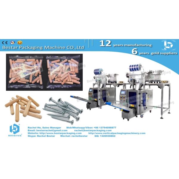 Plastic Expansion screws packing machine with three counting vibration bowls