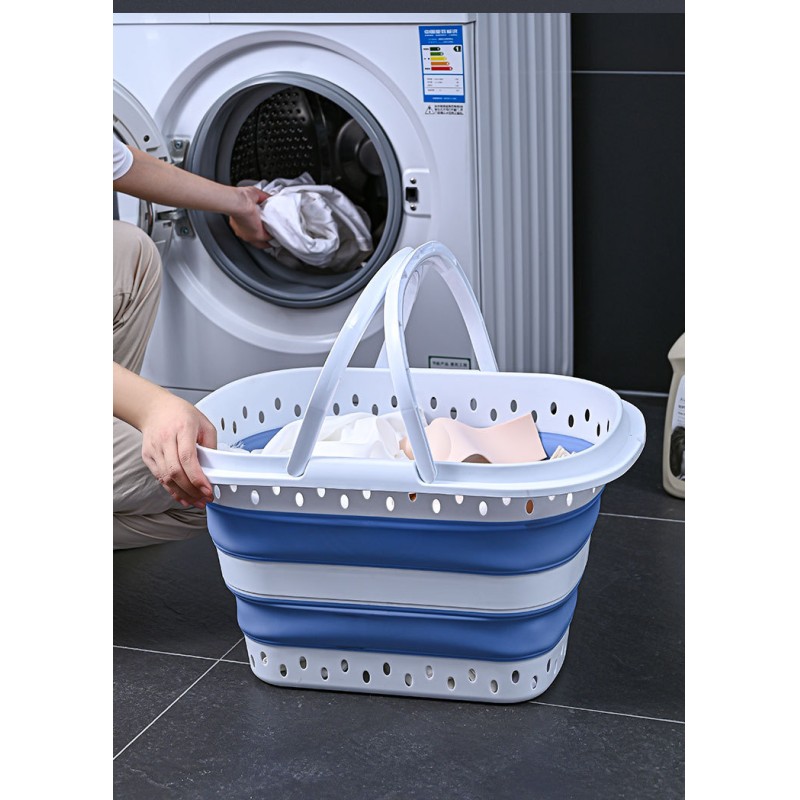 Creative Folding Wall-Mounted Portable Plastic Modern Simple Extra Large Thickened Kitchen Bathroom Laundry Basket Foot Bath