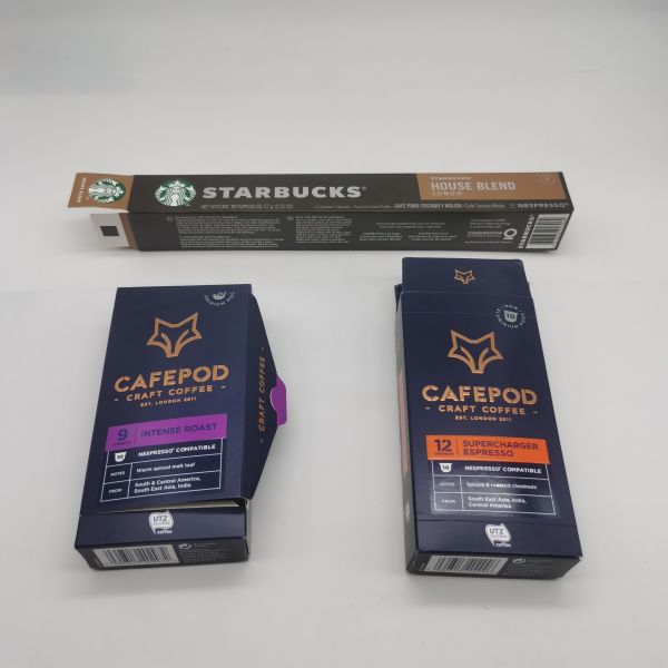 Custom UV Printing Espresso Capsule Coffee Boxes Tea Paper Packaging Box