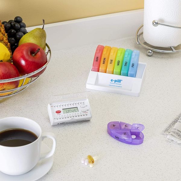 New design timer bottle organizer electronics lock timing medication box dispenser 4 Times a Day x 7 Day electronic pill
