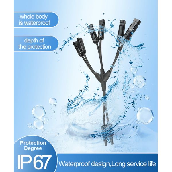 MC4 IP67 Waterproof Y Connector For Solar Parallel Connection