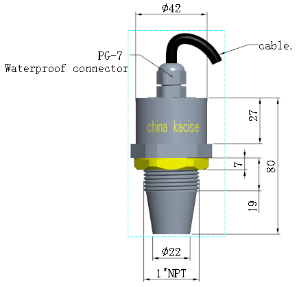 IP68 3.3V Ultrasonic Transducer Probe Propane Tank Level Sensor