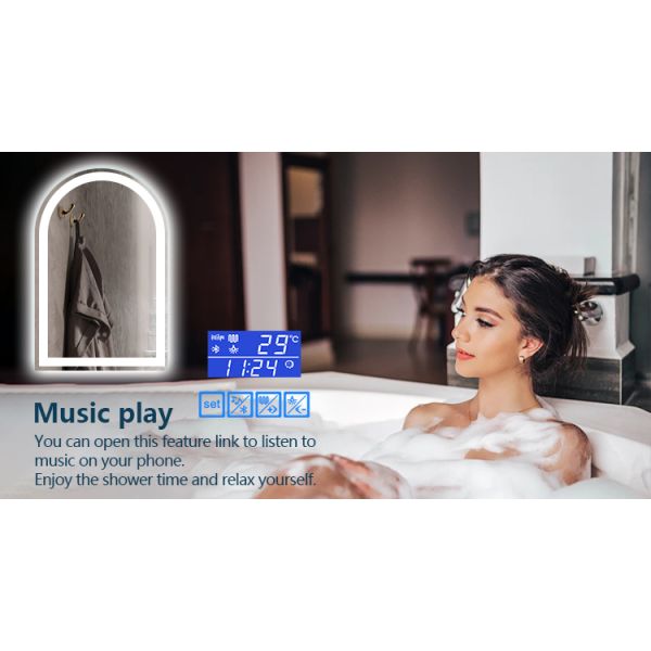 Frameless Smart Touch Screen LED Mirror Wall Mounted Bathroom Vanity Mirror