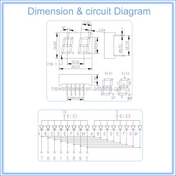 0.4 Inch 2 digit LED Seven Segment Display