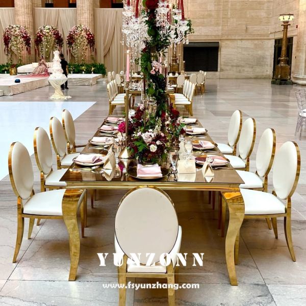 Luxury Modern Rectangle Dining Table Classic Design with Adjustable Feature for Home Apartment Hotel Outdoor Banquets Events