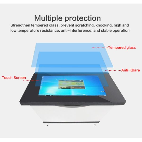 55 inch Modern Heat Proof Conference Table PC Multi Touch Screen Desks