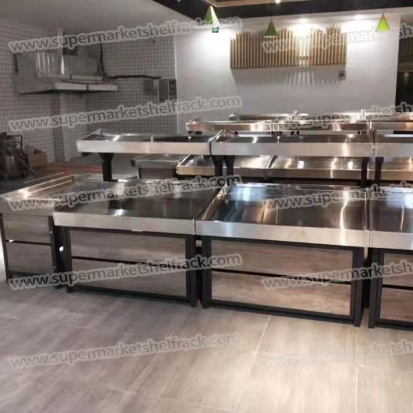 Movable Wheel Vegetable Fruit Display For Supermarket