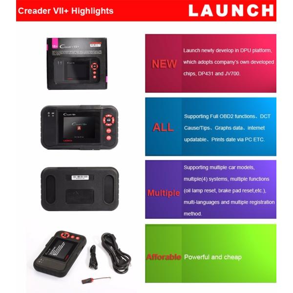 2016 New Launch X431 CReader VII+ Auto Code Reader Launch CReader VII Plus Update Online