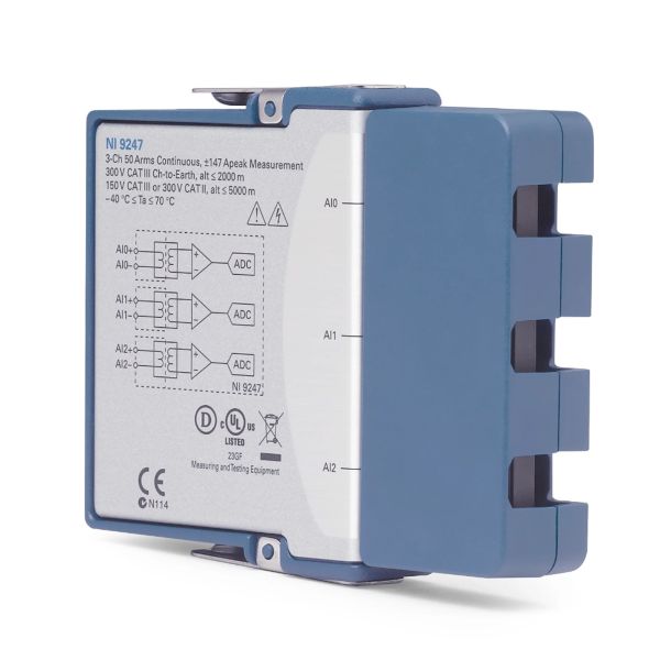 National Instruments NI-9247 C Series Current Input Module with 3 Analog Input Channels 50 kS/s Sampling Rate for 1A and 5A Nominal CT