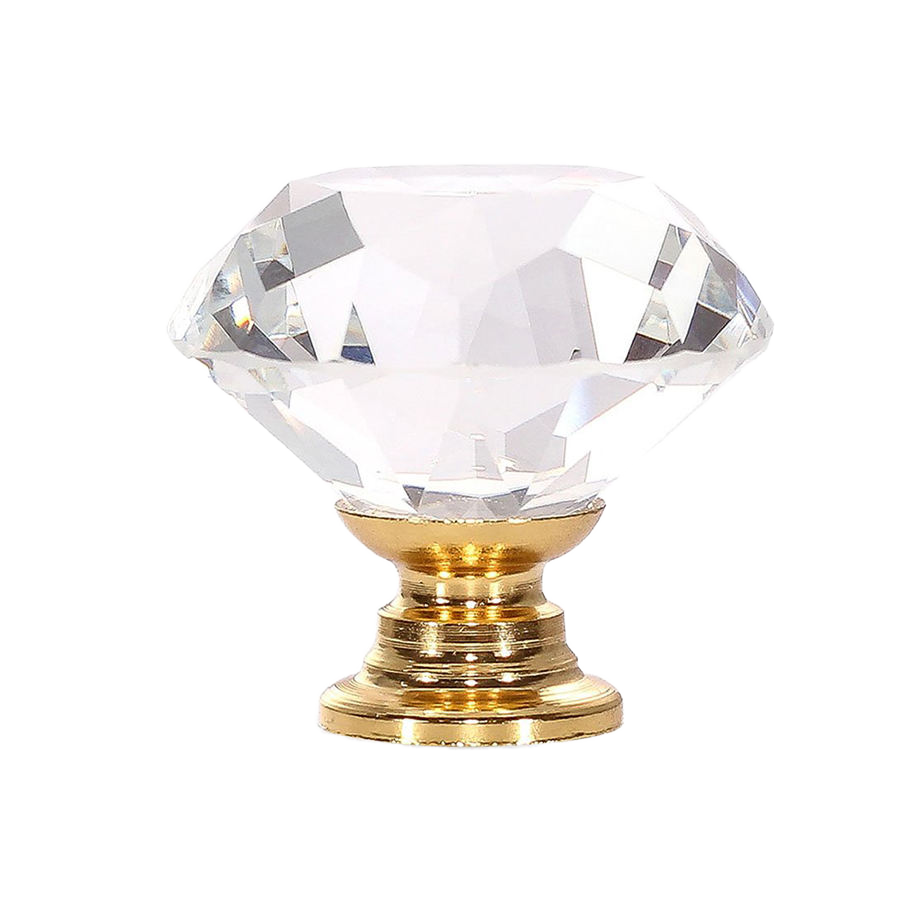 Modern Transparent Crystal Knob Beautiful Golden Knobs Handle Durable Easy Installation Furniture Door Pulls Kitchen Wardrobe