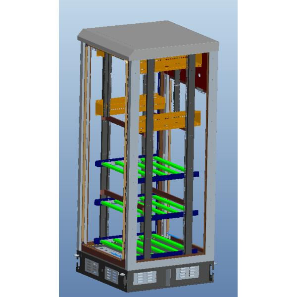 Temperature Control Custom Made Antitheft Outdoor Telecom Cabinet With Front Door And Back Door