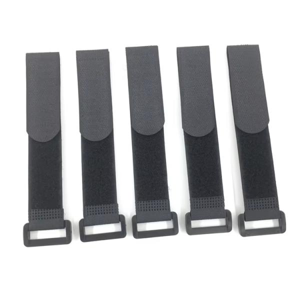 Black Hook And Loop Cable Straps Nylon Self Gripping Straps Reusable For USB Cables