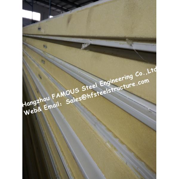 Gray / White Cold Room Panel Polyurethane / PU Sandwich Panels , Width 950mm