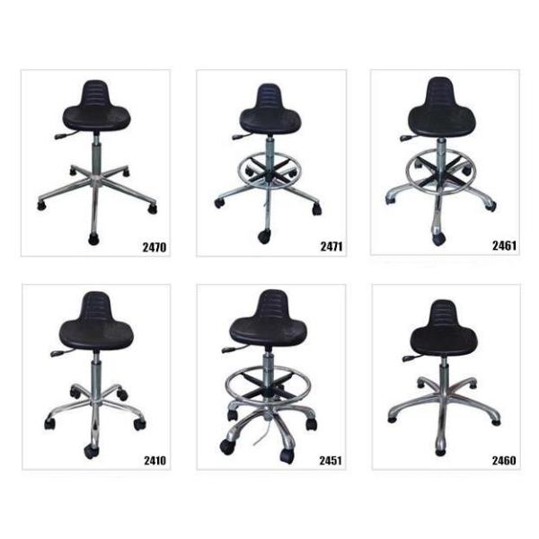 300 Lbs Polyurethane ESD Safe Chairs ESD Stool w/Chrome Foot Ring Pneumatic