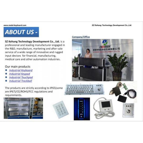 Full Function Computer Vandal Resistant Industrial Pc Keyboard In 16 Keys , Usb Interface