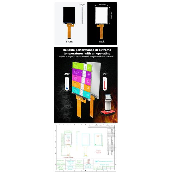 Polcd 2.8 Inch LCD Screen 240x320 MCU Interface Wide View Angle TFT Transflective LCD Module with ST7789P3-G6