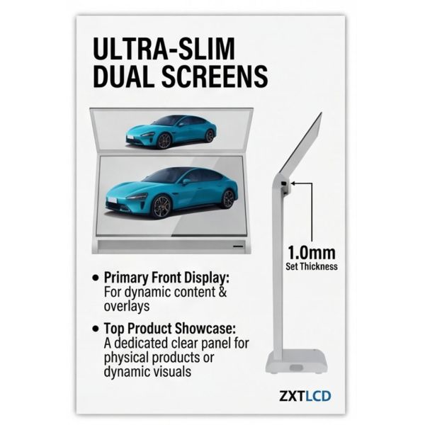 30 Inch High Brightness Transparent OLED Display Stand with Capacitive Touch and AG Glass for Premium Floor Signage