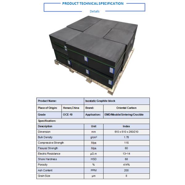 610x510x260mm Graphite Block with High Hardness