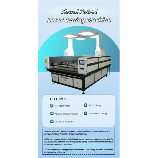 Visual Camera CO2 Laser Cutting Machine 130W 150 Watt Co2 Laser Cutter For Fabric