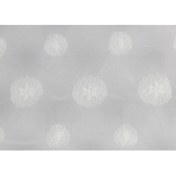 Embroidered Net Lace Fabric With Polyester Silk Circle Pattern For Wedding Dresses