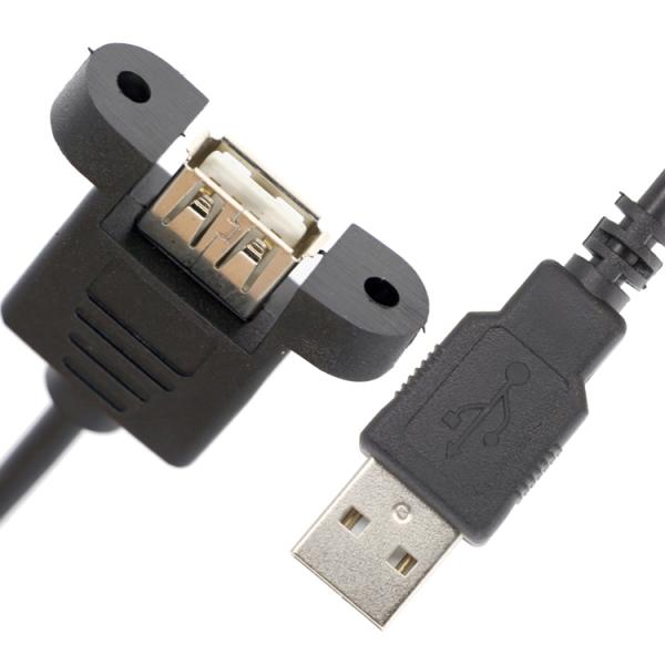 Customization1M 2M Stud Male to Female Panel Mount USB 2.0 Type A Extension Cable with Stud Screw Locking