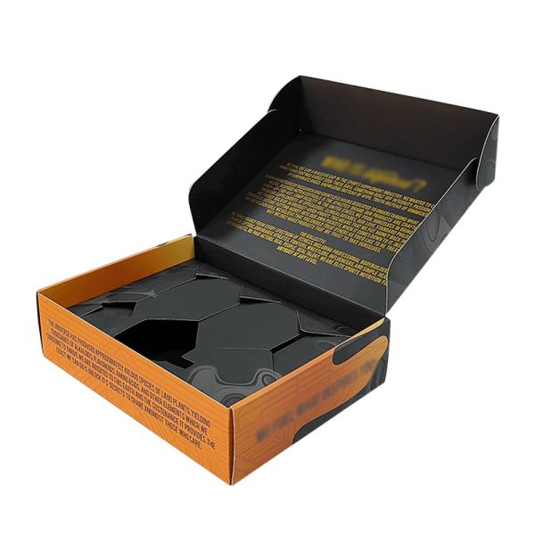 Customized Logo Acceptable Black Paper Zipper Corrugated Packaging Shipping Mailer Box