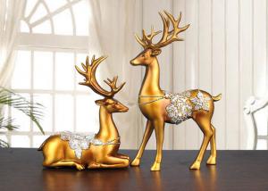 China Christmas Reindeer Resin Arts And Crafts Home / Hotel Decoration Use on sale