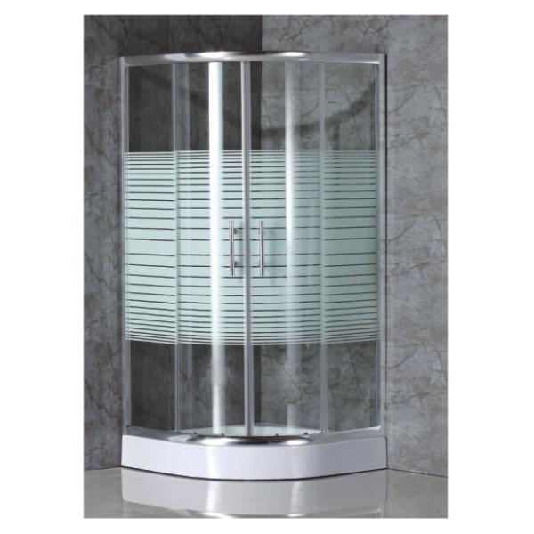 simple shower enclosure with strip glass