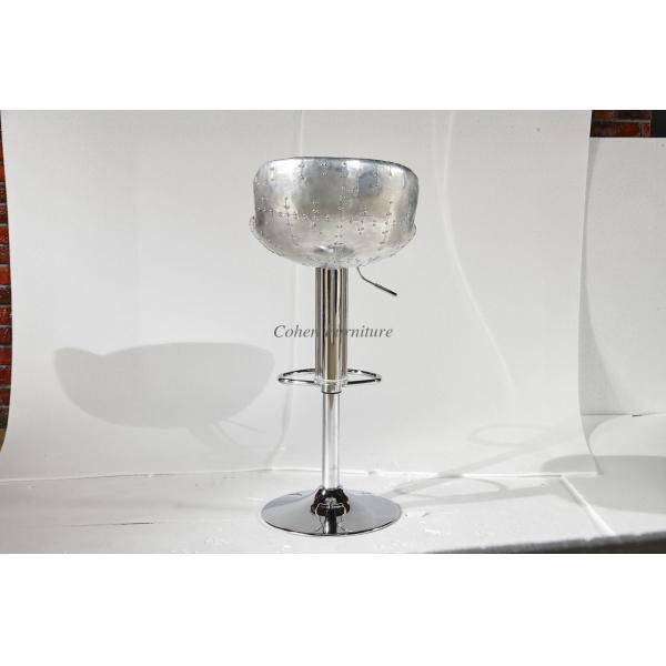 Chromed Base Leather Counter Stools , Counter Height Swivel Bar Stools With Backs
