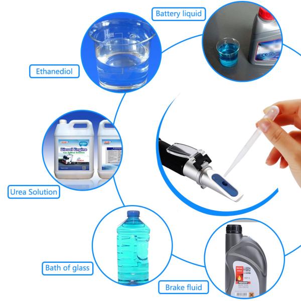 Traditional Scale Digital Hand Refractometer Brix Reading 4 In 1 Engine Fluid Glycol
